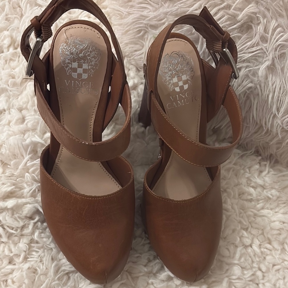 Vince Camuto Brown Women's Clog Heels 7.5